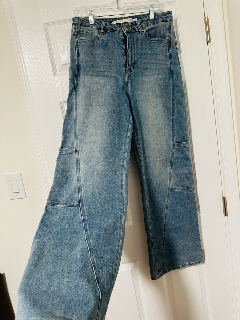 Wide Leg Carpenter Jeans - Light Blue Women's Jeans